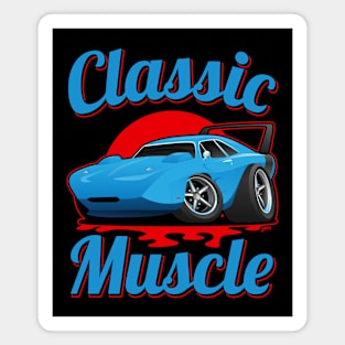 Classic Muscle Car Hot Rod Cartoon Magnet